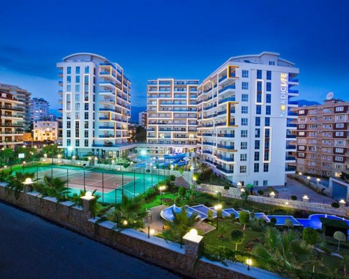 1+1 Apartment with a big terrace в Аланье: апартаменты с большой террасой